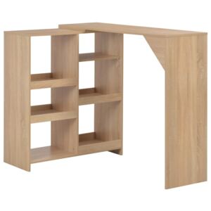 VidaXL Bar Table with Moveable Shelf Oak 138x40x120 cm