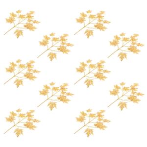 VidaXL Artificial Leaves Maple 10 pcs Gold 75 cm