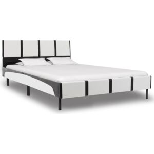 VidaXL Bed Frame White and Black Faux Leather 120x190 cm