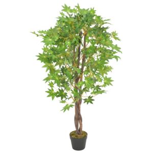 VidaXL Artificial Plant Maple Tree with Pot Green 120 cm
