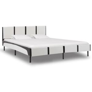 VidaXL Bed Frame White and Black Faux Leather 150x200 cm