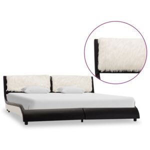 VidaXL Bed Frame Black and White Faux Leather 150x200 cm