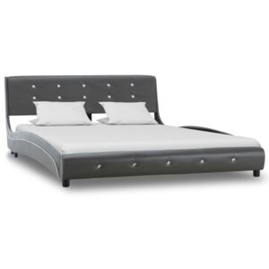 VidaXL Bed Frame Grey Faux Leather 135x190 cm