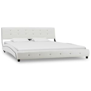 VidaXL Bed Frame White Faux Leather 150x200 cm