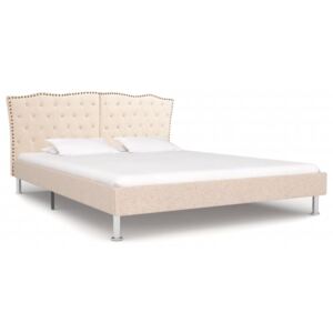 VidaXL Bed Frame Beige Fabric 180x200 cm 6FT Super King