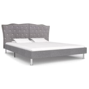 VidaXL Bed Frame Light Grey Fabric 135x190 cm