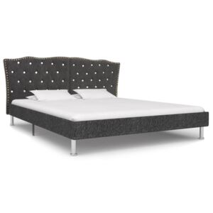 VidaXL Bed Frame Dark Grey Fabric 135x190 cm