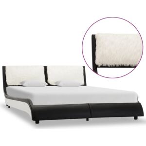 VidaXL Bed Frame Black and White Faux Leather 120x190 cm