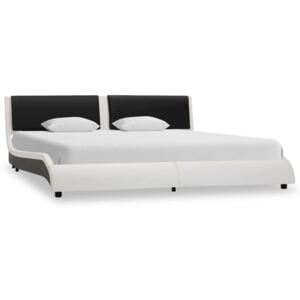 VidaXL Bed Frame White and Black Faux Leather 150x200 cm