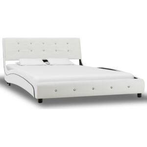 VidaXL Bed Frame White Faux Leather 120x190 cm