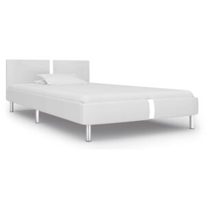 VidaXL Bed Frame White Faux Leather 90x190 cm