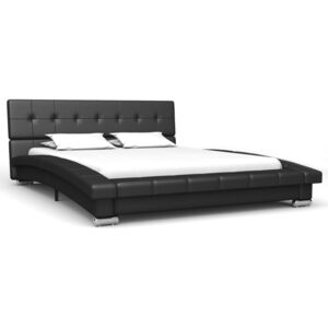 VidaXL Bed Frame Black Faux Leather 120x190 cm