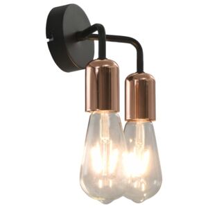 VidaXL Wall Light with Filament Bulbs 2 W Black and Copper E27