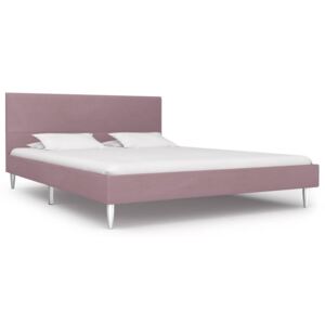 VidaXL Bed Frame Pink Fabric 135x190 cm