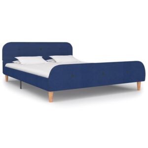 VidaXL Bed Frame Blue Fabric 135x190 cm
