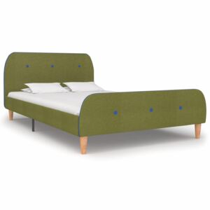 VidaXL Bed Frame Green Fabric 120x190 cm