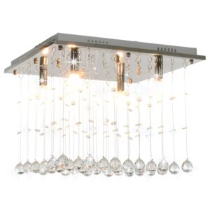 VidaXL Ceiling Lamp with Crystal Beads Silver Cubic G9