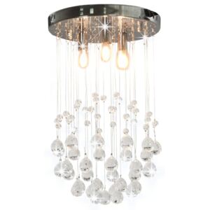 VidaXL 281575 Ceiling Lamp with Crystal Beads Silver Sphere 3 x G9 Bulbs