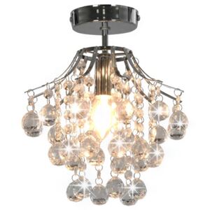 VidaXL Ceiling Lamp with Crystal Beads Silver Round E14