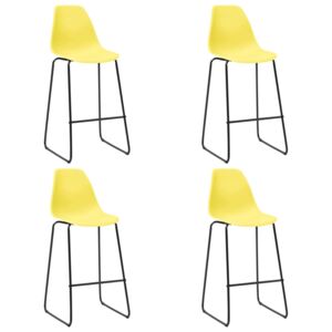 VidaXL Bar Chairs 4 pcs Yellow Plastic