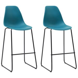 VidaXL Bar Chairs 2 pcs Turquoise Plastic