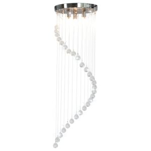 VidaXL Ceiling Lamp with Crystal Beads Silver Spiral G9