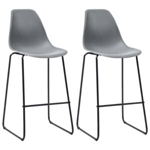 VidaXL Bar Chairs 2 pcs Grey Plastic