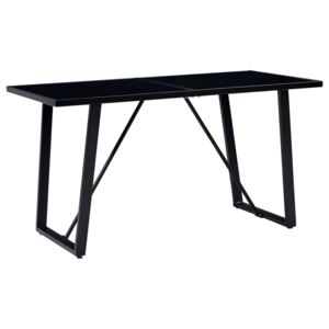 VidaXL Dining Table Black 160x80x75 cm Tempered Glass