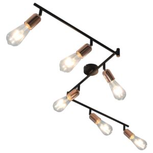 VidaXL 6-way Spot Light with Filament Bulbs 2 W Black and Copper 30 cm E27