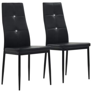 VidaXL Dining Chairs 2 pcs Black Faux Leather