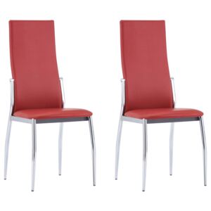 VidaXL Dining Chairs 2 pcs Red Faux Leather