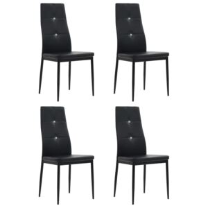 VidaXL Dining Chairs 4 pcs Black Faux Leather