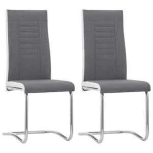 VidaXL Cantilever Dining Chairs 2 pcs Dark Grey Fabric