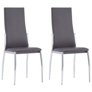 VidaXL Dining Chairs 2 pcs Grey Faux Leather