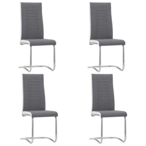 VidaXL Cantilever Dining Chairs 4 pcs Dark Grey Fabric