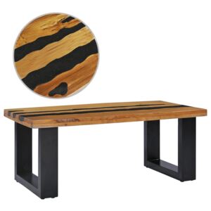 VidaXL Coffee Table 100x50x40 cm Solid Teak Wood and Lava Stone