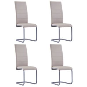 VidaXL Cantilever Dining Chairs 4 pcs Cappuccino Faux Leather