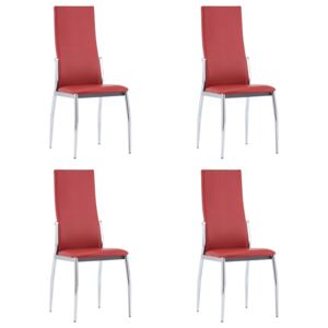 VidaXL Dining Chairs 4 pcs Red Faux Leather