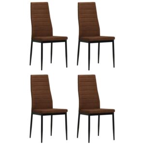 VidaXL Dining Chairs 4 pcs Brown Fabric