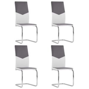 VidaXL Cantilever Dining Chairs 4 pcs Grey Faux Leather