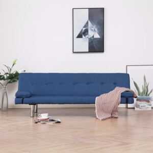 VidaXL Sofa Bed with Two Pillows Blue Fabric