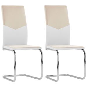 VidaXL Cantilever Dining Chairs 2 pcs Cappuccino Faux Leather
