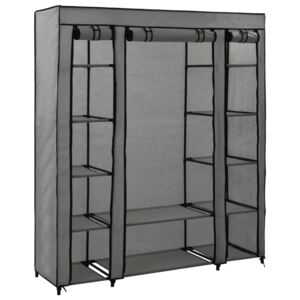 VidaXL Wardrobe with Compartments and Rods Grey 150x45x176 cm Fabric