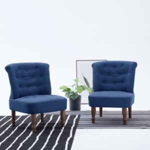 VidaXL French Chairs 2 pcs Blue Fabric