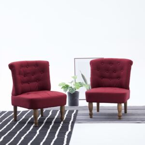 VidaXL French Chairs 2 pcs Wine Red Fabric