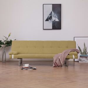 VidaXL Sofa Bed with Two Pillows Green Fabric