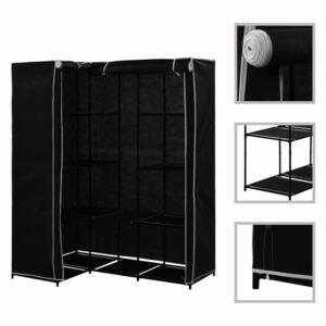 VidaXL Corner Wardrobe Black 130x87x169 cm