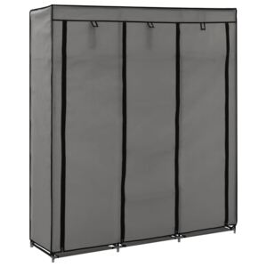 VidaXL Wardrobe with Compartments and Rods Grey 150x45x175 cm Fabric