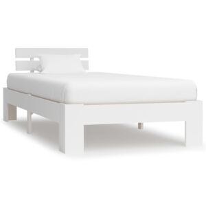 VidaXL Bed Frame White Solid Pine Wood 100x200 cm