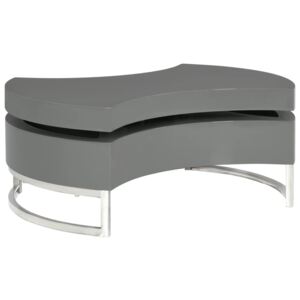 VidaXL Coffee Table Shape-Adjustable High Gloss Grey
